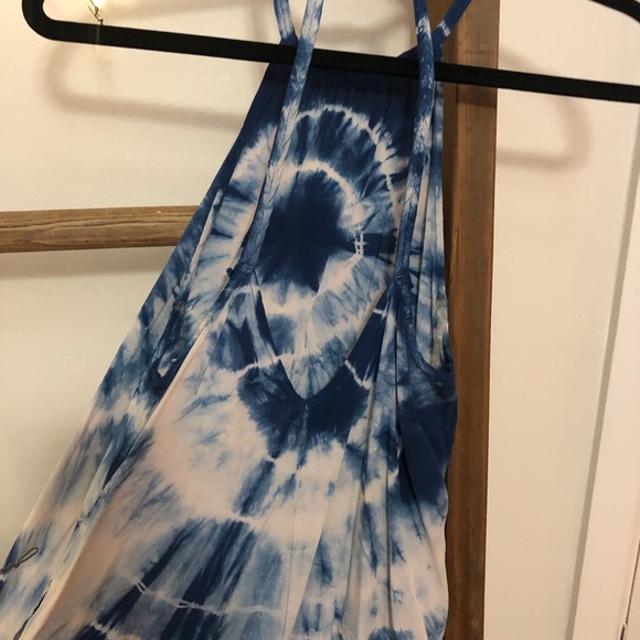 American Eagle Blue tie-dye halter dress - Picture 3 of 4